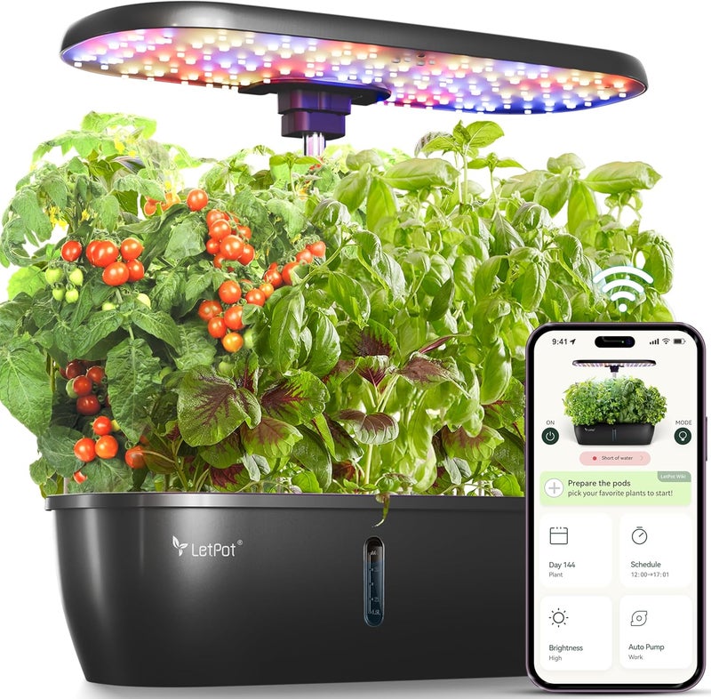 LETPOT LPH-Lite Hydroponics Growing System, 12 Pods Smart Herb Garden Kit Indoor, Indoor Garden, APP & WiFi Controlled, with 24W Growing LED, 5.5L Water Tank, Pump System, Automatic Timer - Image 1